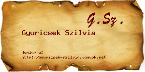 Gyuricsek Szilvia névjegykártya