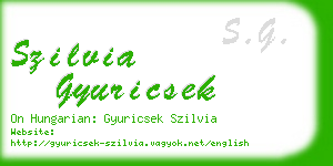 szilvia gyuricsek business card